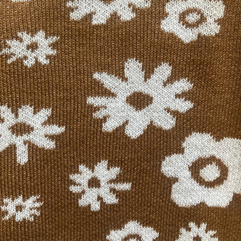 Social Scene Brown and White Floral Cardigan Sweater - Picture 6 of 7